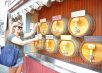 woman getting beer