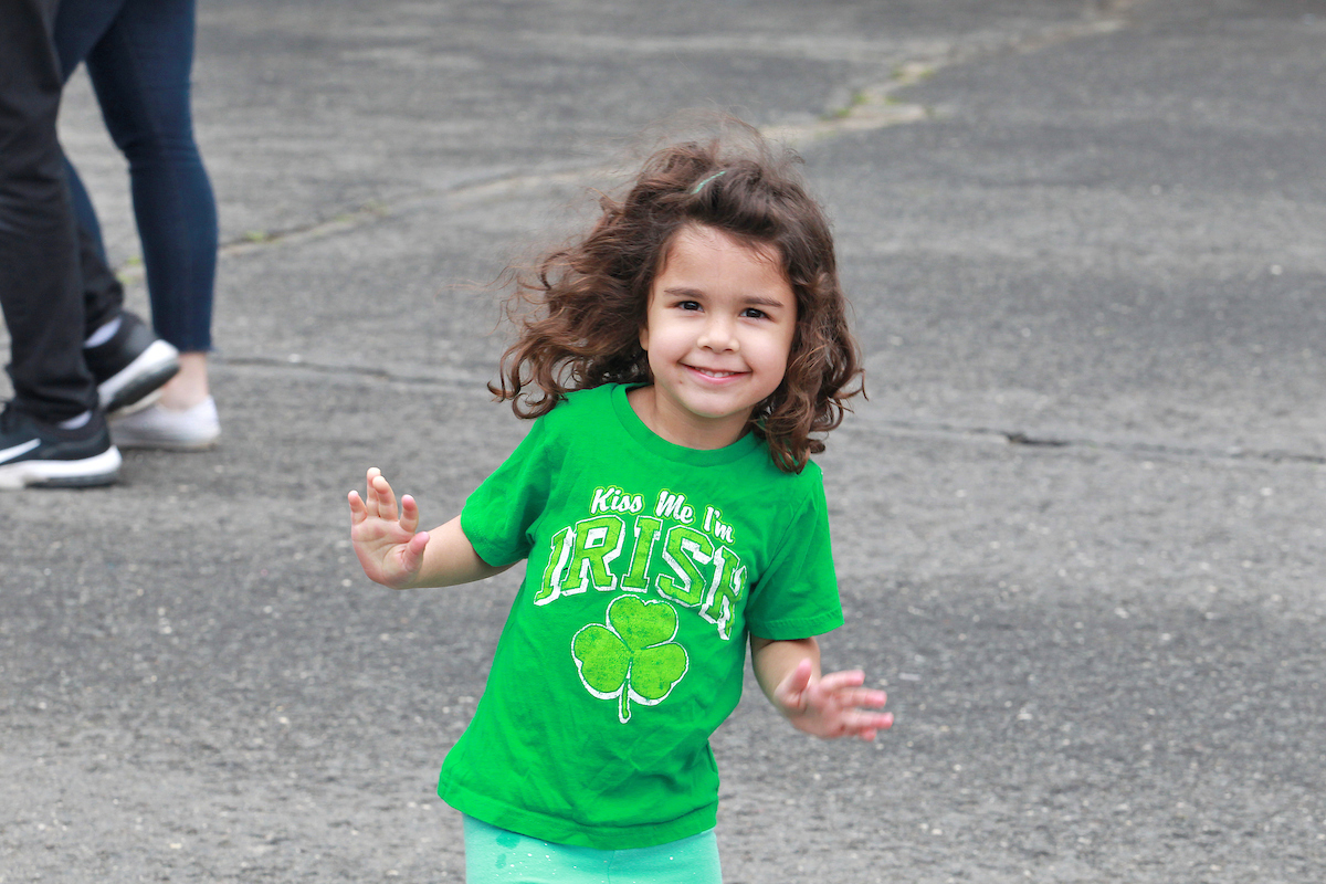 girl in irish shirt